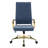 Humairaa Leather Office Chair – Executive Task Chair with Swivel, Adjustable Height & Gold Base for Home Office or Conference Room-325982880