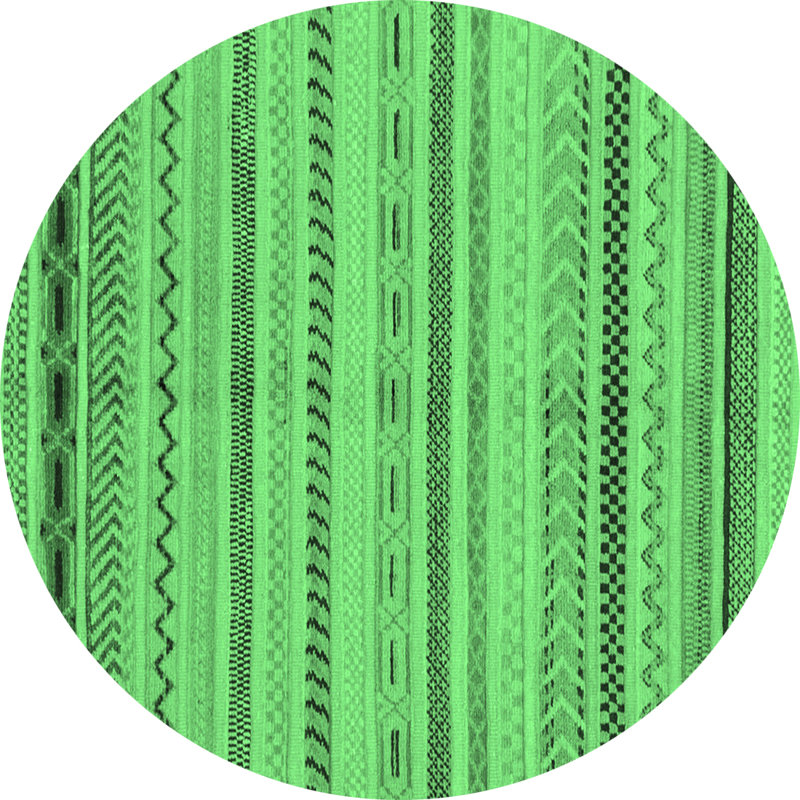 Ketina Washable Geometric Indoor Rug, Round 4'