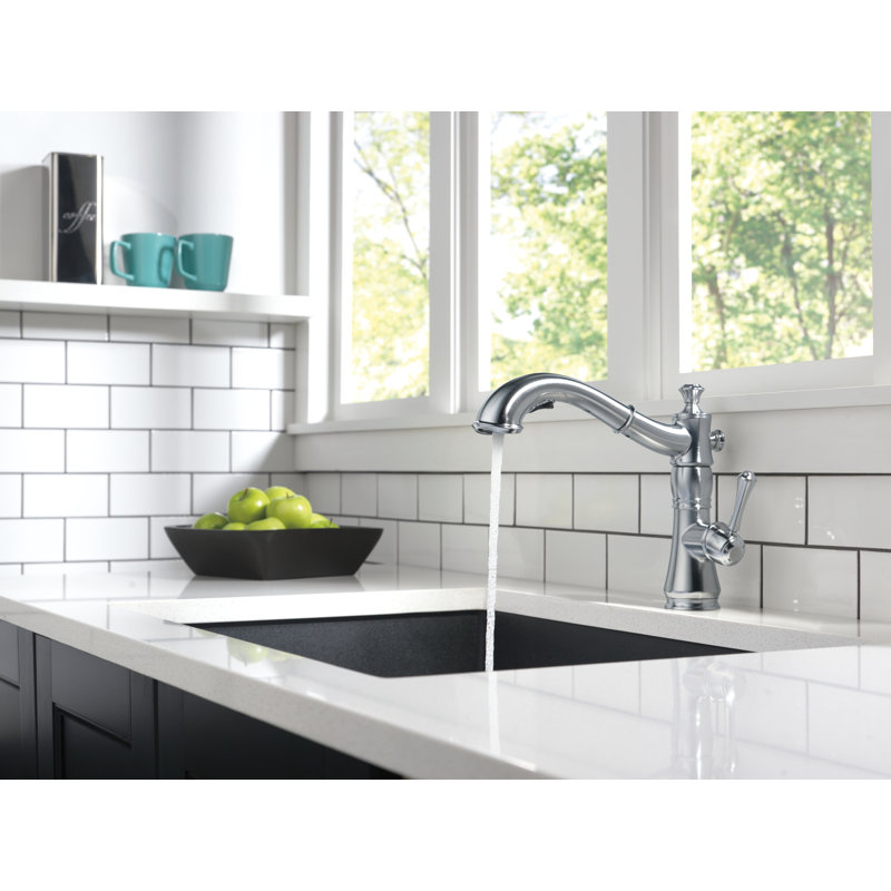 Robinet de cuisine escamotable Cassidy, robinet d'évier de cuisine en nickel brossé, robinet de cuisine avec douchette extractible, tête d'arrosage magnétique, acier inoxydable arctique