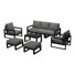 Ensemble de canapé modulaire de patio 8 pièces avec cadre noir