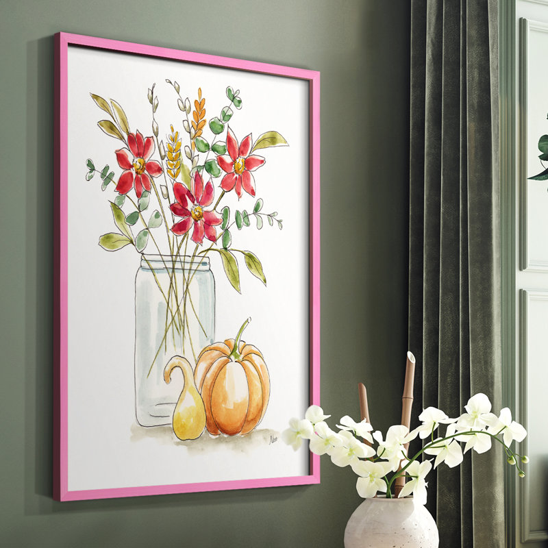 «Simple Harvest I», reproduction encadrée - bois massif, Rose, H 10 po x l 8 po