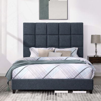 Ashiqu Squares Upholstered Platform Bed
