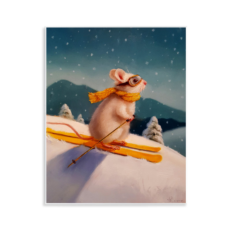 Free Rider Skiing Mouse Wall Plaque, design by Lucia Heffernan