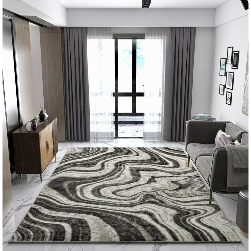 Tapis intérieur / extérieur gris Anova, Rectangle 2 pi x 3 pi