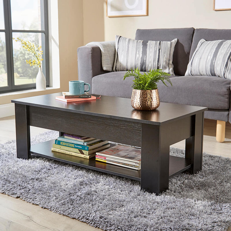 Alrun Coffee Table with Storage, Black