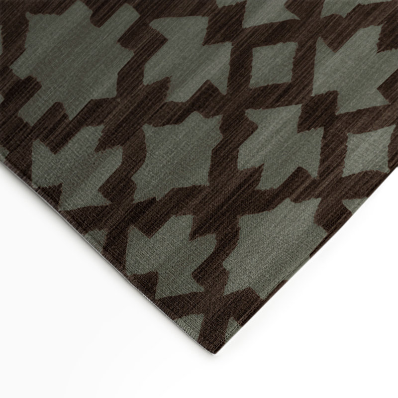 Trellis Brown Indoor and Outdoor Area Rug, Rectangle 3' x 5'