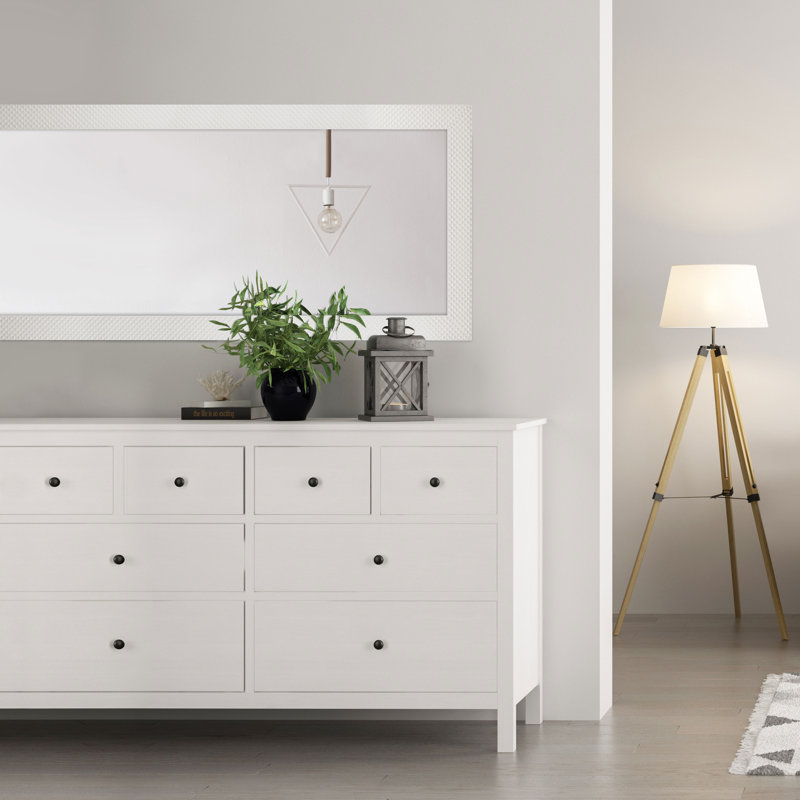 Julia Plastic Flat Leaning Mirror, 133 cm H x 73 cm W, White