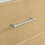 Meuble-lavabo double Francesca 72 pouces en chêne scandinave, sans comptoir ni lavabo, garniture en nickel brossé