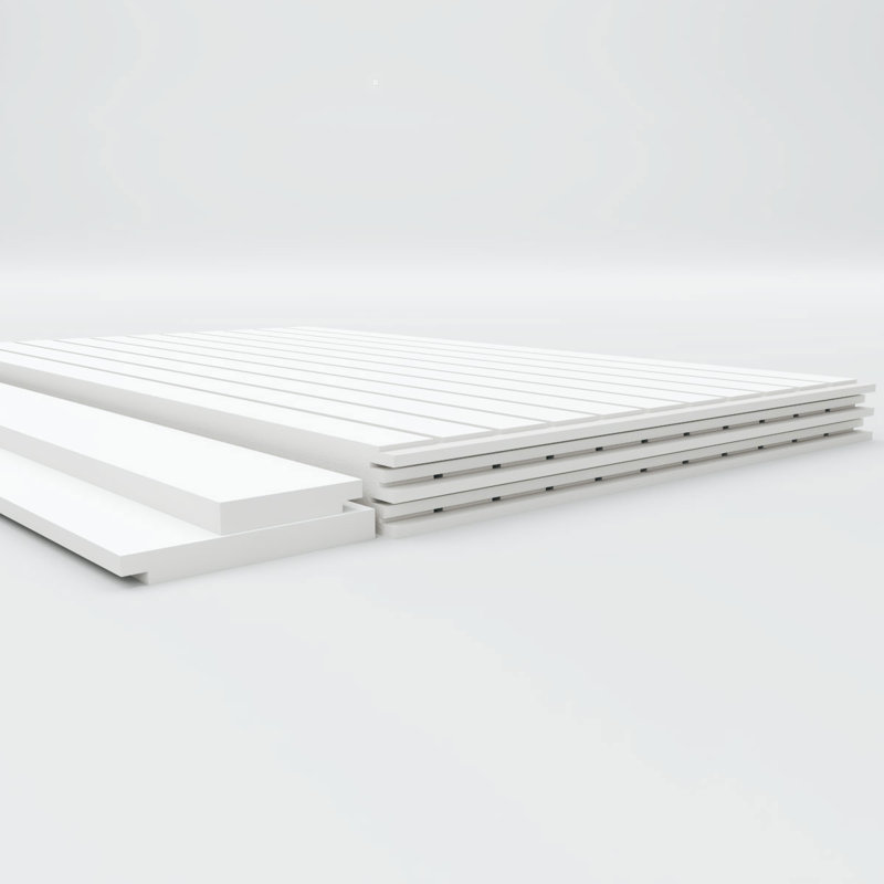 40" x 94.5" White PVC Slat Wall Wainscot Paneling Kit