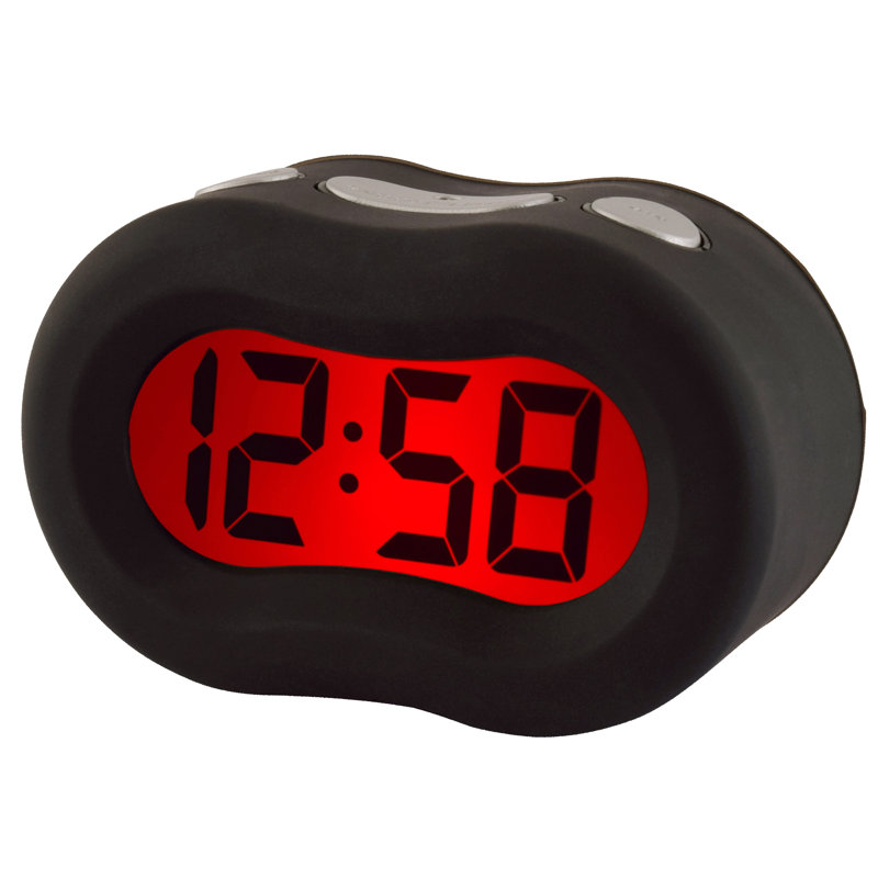 Acctim Vierra Digital Alarm Clock Smartlite® Superbrite® Crescendo Alarm Silicone Case Liquorice Black