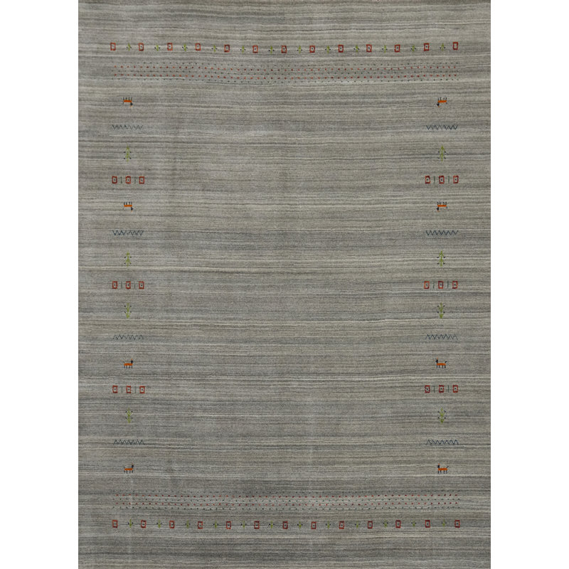 Tapis tribal en laine de style Gabbeh 8 x 10