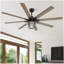 (Identique à W882P212626) Ventilateur de plafond moderne de 66 pouces avec moteur à courant continu réversible à 6 vitesses et 8 pales avec lumière