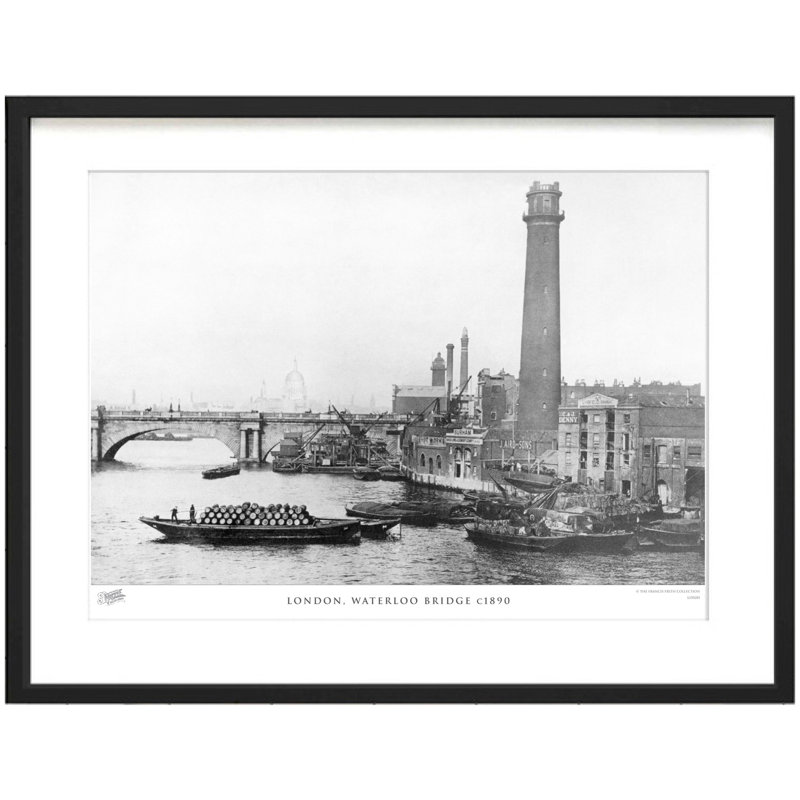 London, Waterloo Bridge C1890 by Francis Frith - Single Picture Frame Print, 45cm H x 60cm W x 2.3cm D