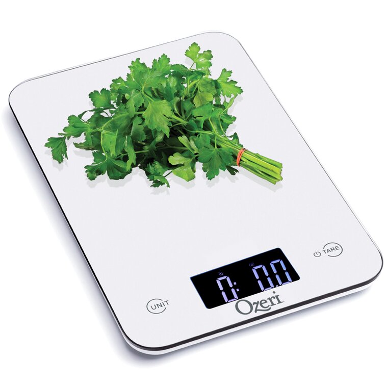 Ozeri Touch III Digital Kitchen Scale with Calorie Counter, 22 lbs (10 kg),  Classic Blue