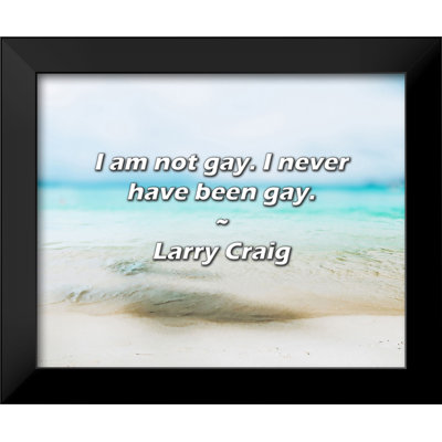 Larry Craig Quote: I am not gay. I never have been gay.