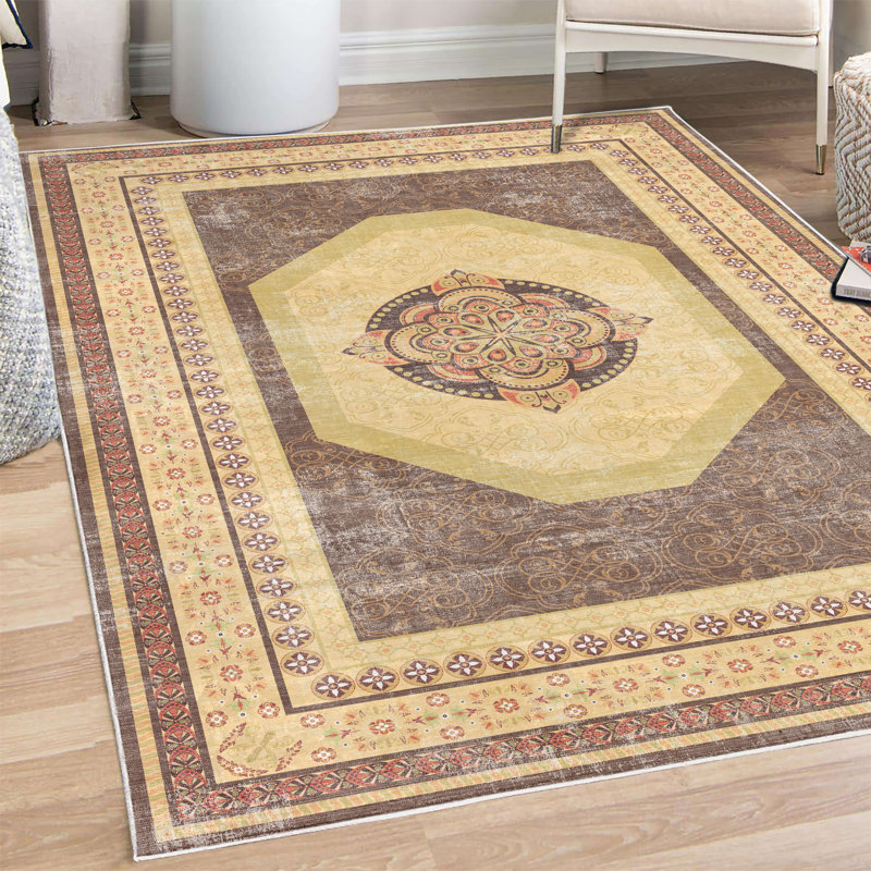 Tapis décoratif bohémien, Rectangle 4 pi x 5 pi 5 po