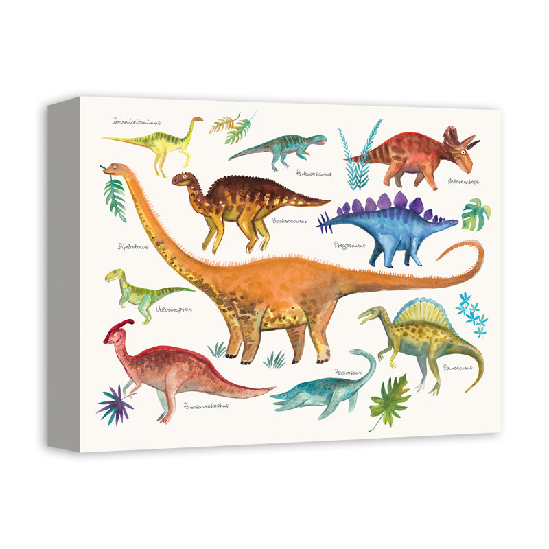 «Dino World», reproduction sur toile, H 11 po x l 14 po x P 1,25 po