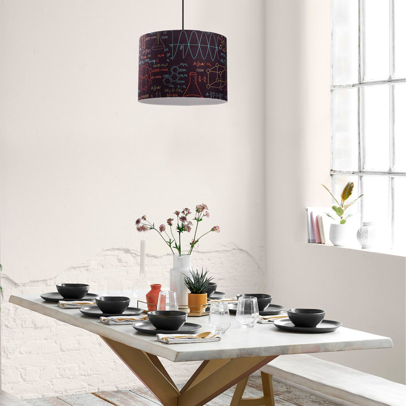 Luminaire suspendu tambour simple à 1 lumière Aididam