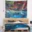 Tapisserie mélange de peinture en acrylique bleu rouge-28501689