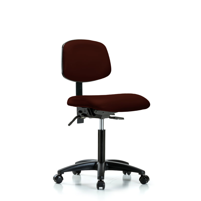 Akron Task Chair, Burgundy, Casters, Not Included