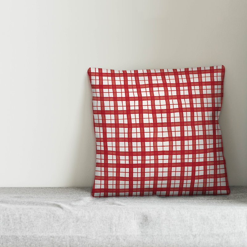 Plaid Outdoor Throw Pillow, 20" x 20", Polyester