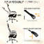 Chaise de bureau haut dossier en filet avec fonction inclinable, repose-pieds rétractable, appui-tête réglable et accoudoirs rembourrés pour un confort ergonomique.