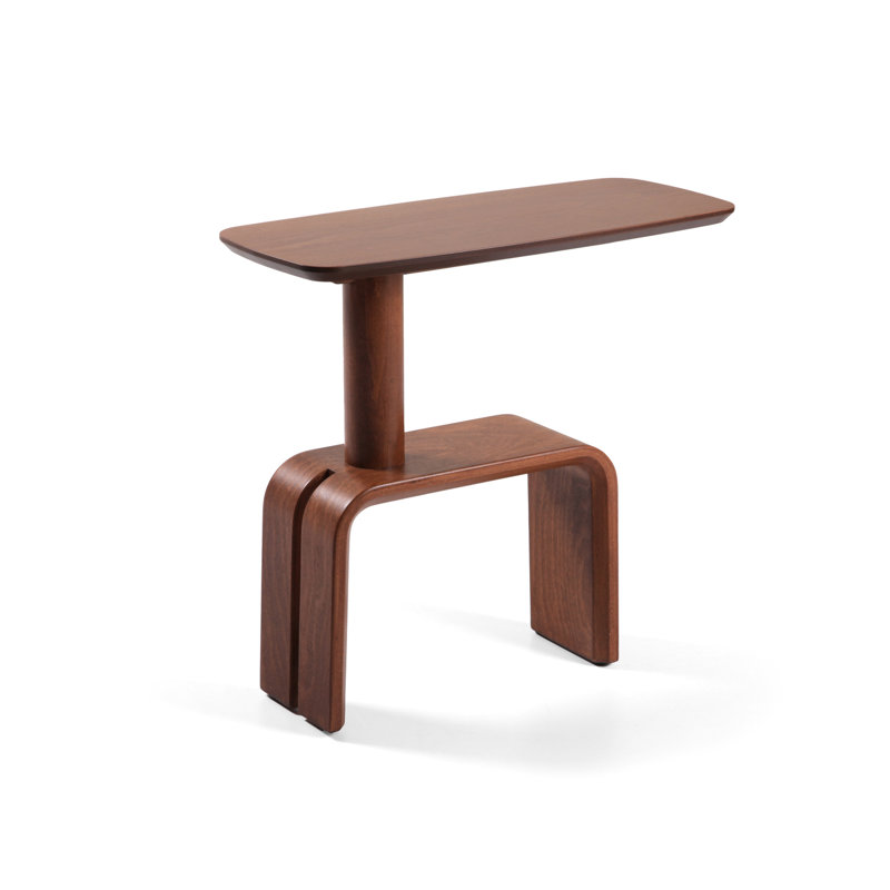 Cross Solid Wood End Table, Light Walnut
