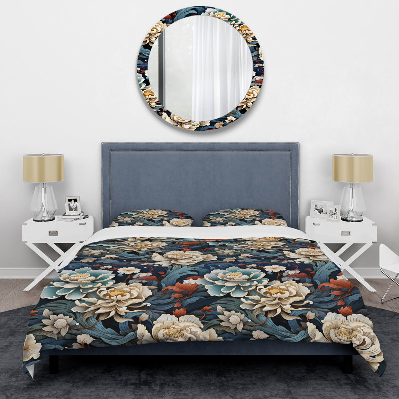Literie de la dynastie Ming I, Housse de couette pour grand lit et 2 taies décor