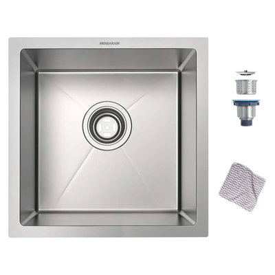 14 X 14 Inch Undermount Kitchen Sink, 16 Gauge Stainless Steel Wet Bar Or Prep Sinks Single Bowl