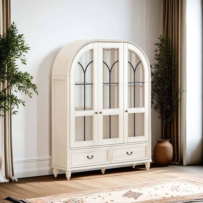 Arched Bookcase, (3 Shelves) 59.06"H x 57.87"W x 15.75" D