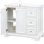 Meuble-lavabo transitionnel de 36 po avec structure en bois massif, finition peinte et 2 portes à fermeture en douceur, lavabo en céramique de 36 po, 3 tiroirs, tablette réglable, fonction-1948440893