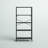 Hallum 64" H x 30" W 5 Tier Modern Rustic Bookcase, Steel Etagere Bookshelf, Storage Rack for Home Office, Living Room, Kitchen, Black-1295050366