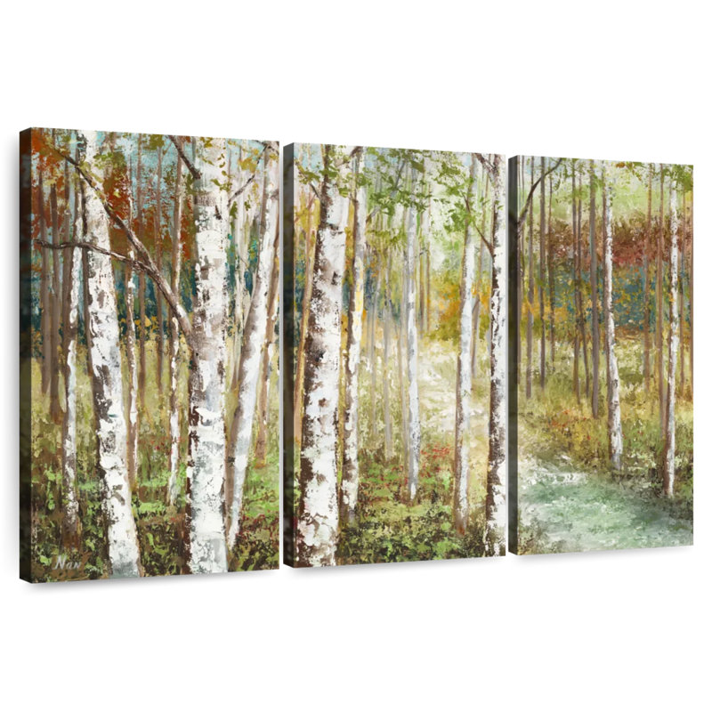 Alvord Warm Spice Birch Path, 24" H x 38" W