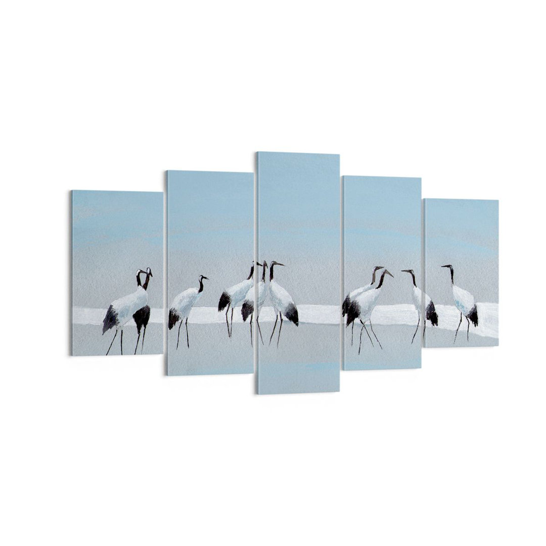 5-tlg. Leinwandbilder-Set Image Birds Cranes Nature