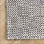 Tapis en laine à motif géométrique pour le salon, la chambre à coucher, la salle à manger et la cuisine, gris / ivoire-18100809