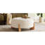 32" Round Coffee Table And Footrest In Chenille Upholstery With L - Shaped Legs For Living Room Decor Modern Elegant Design, Beige Solid Wood Bedroom Resting-133001314