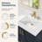 42" W x 21" D Solid Surface Bathroom Vanity Top with Integrated Right Sink 3.5" Backsplash 8" Widespread 3 Hole Faucet