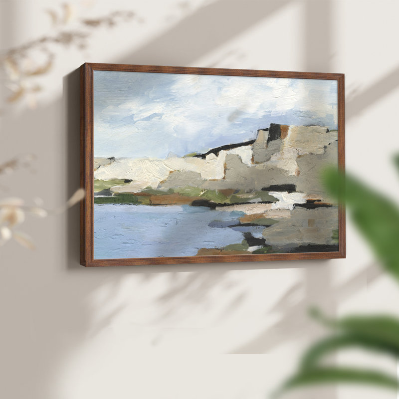 Falaises blanches II - reproduction encadrée - réaménageable, H 8 po x l 10 po, Noyer