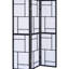Paravent 3 pièces noir pliant, apparence épurée et intemporelle, panneaux légers pour un éclairage d'intimité doux, décor en bois d'hévéa robuste - compatible avec une construction diffuse compatible