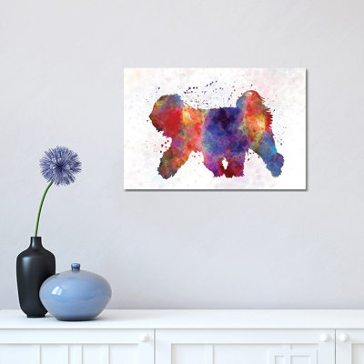 «Tibetan Terrier in Watercolor» par Paul Rommer, reproduction d'art sur toile tendue