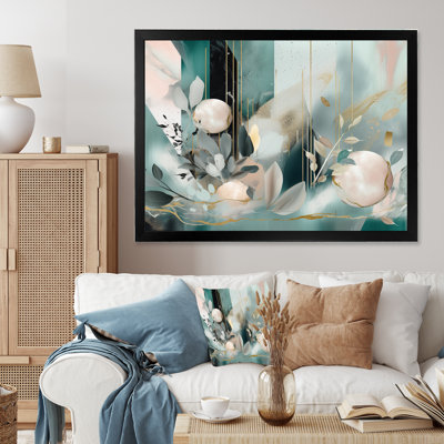 Motif floral doré doré et rose II - imprimé