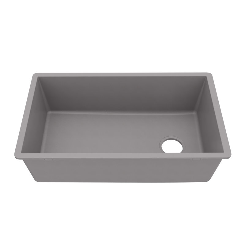 Évier de cuisine à simple cuve en composite 31 3/4 po x 19 1/4 po Karran, Gris