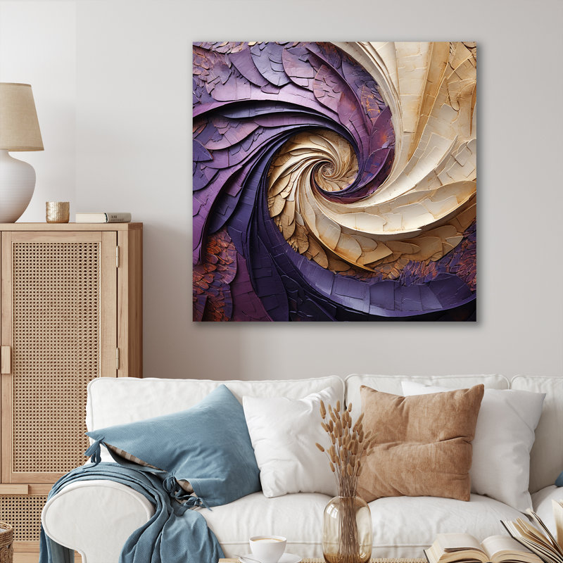 Eastampton - Abstract Spirals Wall Art Living Room_106130, H 24 po x l 24 po x P 1 po, Toile tendue
