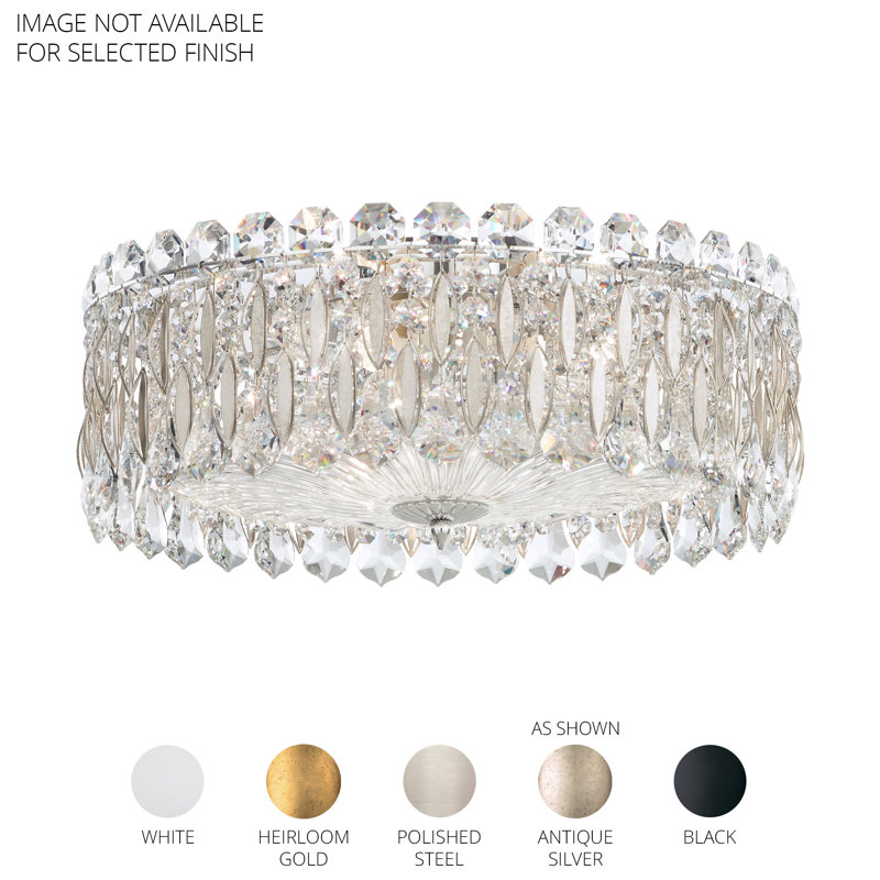 Sarella 3 - Light Flush Mount, Radiance Crystals, Stainless Steel