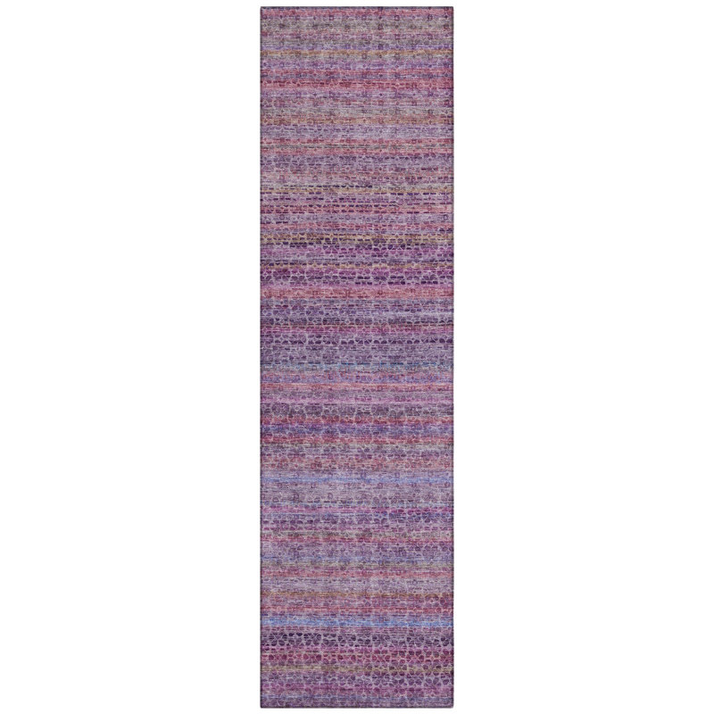 Machine Washable Indoor/Outdoor Oden ACN2155 Striped Rug, Runner 2'3" x 7'6"