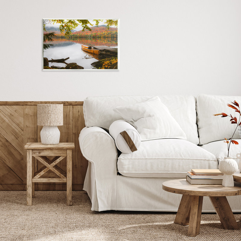 Plaque murale Calm Foliage & Boat Dock, design par Jonathan Zahark, H 10 po x l 15 po