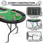 Table de poker ovale avec pieds pliables, table de poker Texas Holdem Blackjack avec support, table de jeu de casino pour 10 joueurs