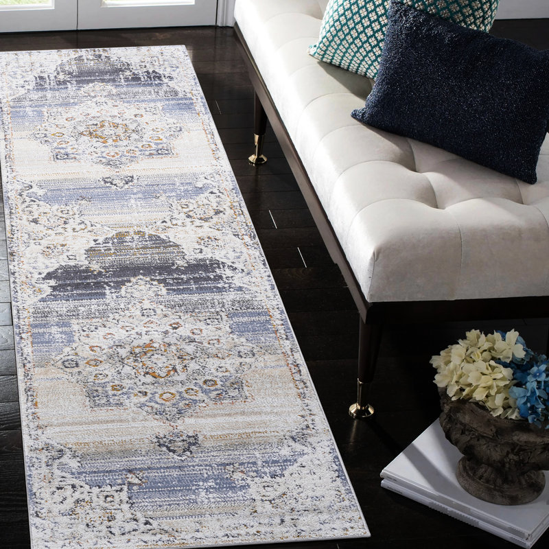 Tapis non délestable en médaillon crème / doré - Polyvalent pour garde-manger sans teinture