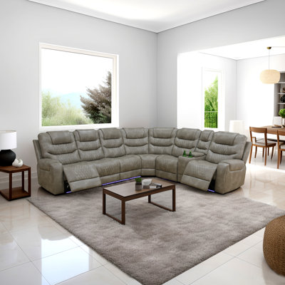 Canapé modulaire inclinable électrique en cuir Asher