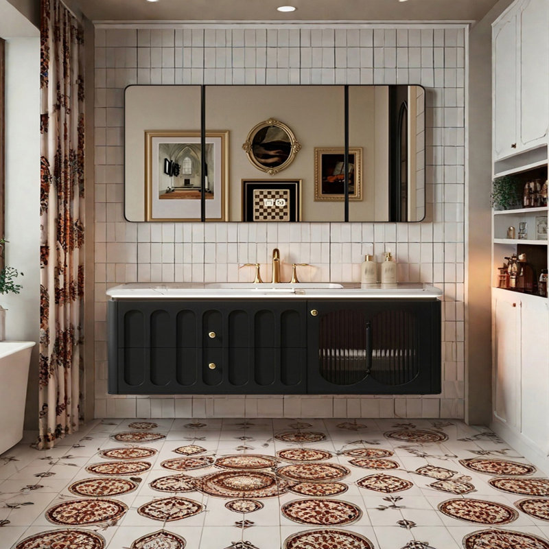 American modern style bathroom cabinet, 59"